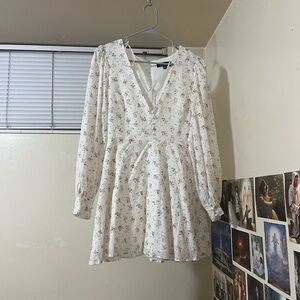 Floral White Mini Dress